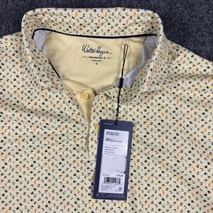 NWT Walter Hagen Performance Polo Beach Ball Beach AOP Print Yellow Men's Small